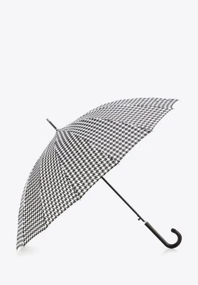 Parasol półautomatyczny szeroki biało-czarny Wittchen