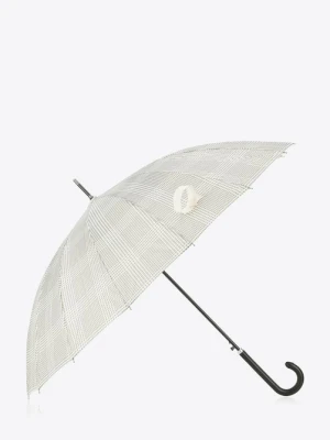 Parasol półautomatyczny szeroki szaro-kremowy Wittchen