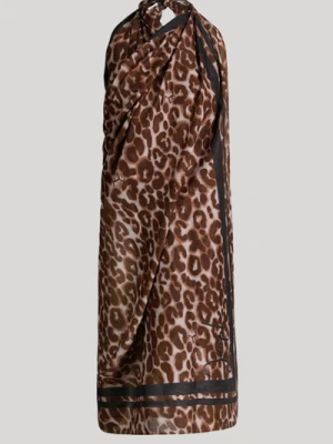 Pareo Leopard Beach w kolorze brązowym z nadrukiem zwierzęcym JOOP!