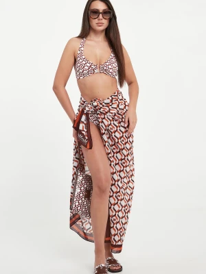 Pareo z nadrukiem logo Elfi MAX MARA BEACHWEAR