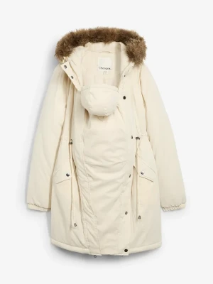 Parka 3 w 1 ciążowa z wstawką na nosidełko niemowlęce BonPrix beżowy