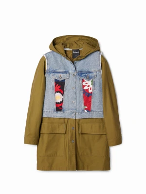 Parka hybrydowa z haftem 2 w 1 Desigual