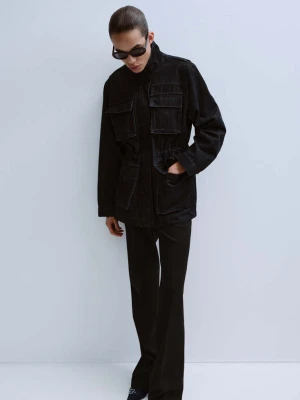 Parka jeansowa oversize z kieszeniami niebieski - Kobieta - - MANGO