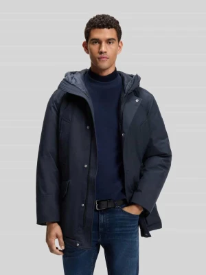 Parka o kroju regular fit z kapturem model 'Osiass1' Boss Granatowy