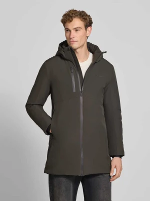 parka o kroju regular fit z nadrukiem z logo lindbergh Ciemnozielony
