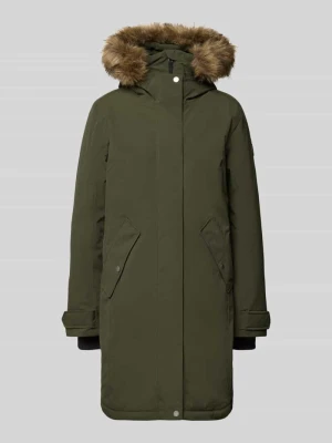parka o kroju regular fit z obszyciem sztucznym futrem model 'ERNA' Didriksons Ciemnozielony