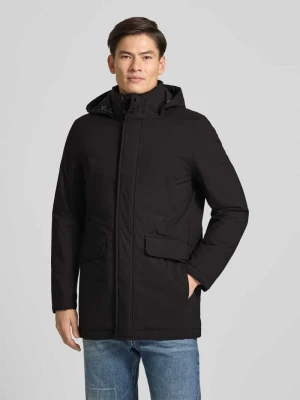 Parka o kroju regular fit z odpinanym kapturem Geox Czarny