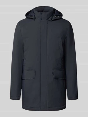 Parka o kroju regular fit z odpinanym kapturem Geox Granatowy