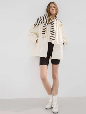 Parka oversize z kapturem kremowy / écru - Kobieta - - MANGO