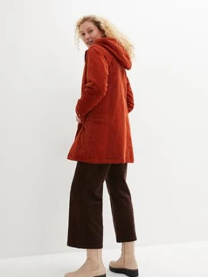 Parka sztruksowa na podszewce baranku, fason o linii litery A bonprix