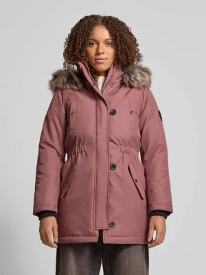 Parka taliowana z obszyciem ze sztucznego futra model ‘IRIS’ Only