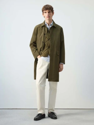 Parka water-repellent z odpinanym bezrękawnikiem oliwkowozielony - Mężczyzna - - MANGO MAN