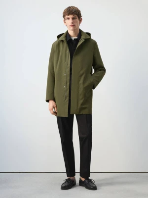 Parka water-repellent z odpinanym kapturem oliwkowozielony - Mężczyzna - - MANGO MAN