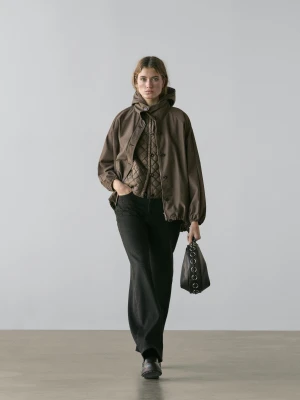 Parka Z Bufiastymi Elementami - Brązowy - - Massimo Dutti - Kobieta