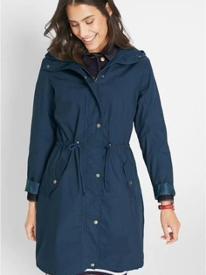 Parka z kapturem BonPrix niebieski
