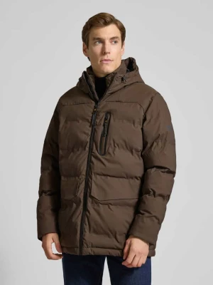 Parka z kapturem i kieszeniami z patką model ‘TEXXXACTIVE’ camel active