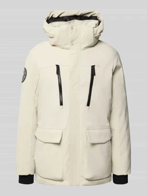 kroj regular fit parka z kieszenie z patką Superdry Złamany biały