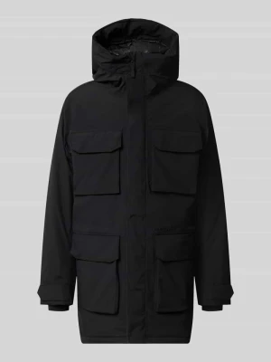 parka z kapturem i kieszenie z patką model 'AIDEN' Didriksons Czarny