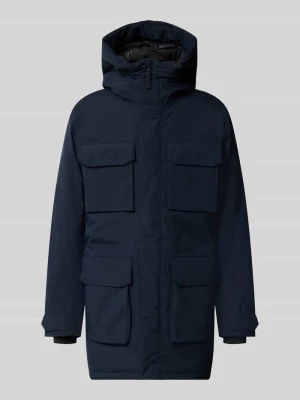parka z kapturem i kieszenie z patką model 'AIDEN' Didriksons Granatowy