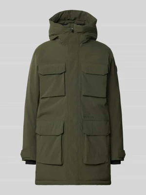 parka z kapturem i kieszenie z patką model 'AIDEN' Didriksons Oliwkowy