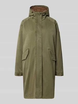 Parka z kapturem i kieszenie z patką model 'EMMA' Blonde No. 8 Khaki