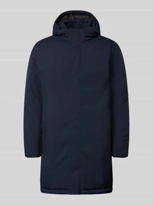 parka w kroju regular fit z kapturem model 'Crauler' Boss Granatowy
