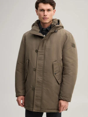 Parka z mieszanki bawełny w kolorze ciemnozielonym JOOP!