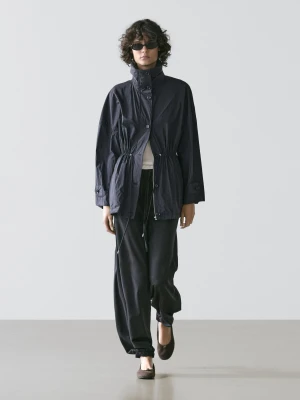 Parka Z Tkaniny Technicznej - Ciemnoniebieski - - Massimo Dutti - Kobieta