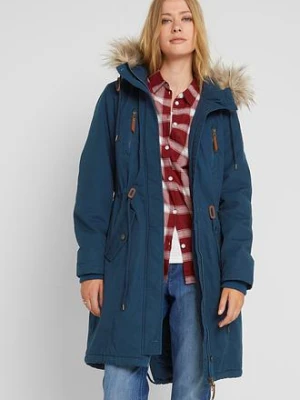 Parka zimowa z kapturem ze sztucznym futerkiem bonprix