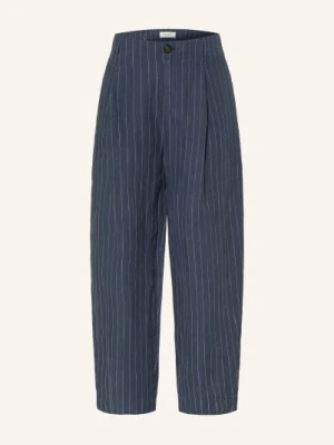 Part Two Spodnie 7/8 Nettaspw Z Lnu blau