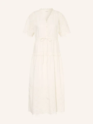 Part Two Sukienka Rikkemaipw Z Dziurkowaną Koronką weiss