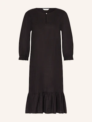 Part Two Sukienka Z Dodatkiem Lnu Z Rękawem 3/4 schwarz