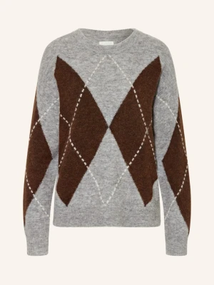 Part Two Sweter Sorayaspw Z Alpaki grau szary