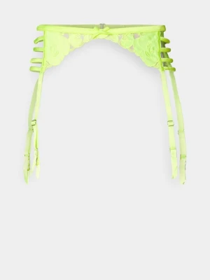 Pas do pończoch i Podwiązki Fleur du Mal żółty neon