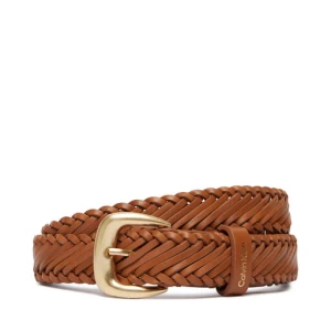 Pasek Damski Calvin Klein Braided Logo Buckle 25Mm LV04F7087G Brązowy