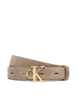Pasek Damski Calvin Klein Ck Buckle 25 Mm Fixed Belt Suede LV04F7079G Beżowy
