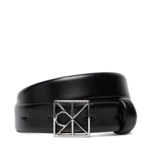 Pasek Damski Calvin Klein Emblem Buckle 25Mm Fixed Smooth LV04F7072G Czarny