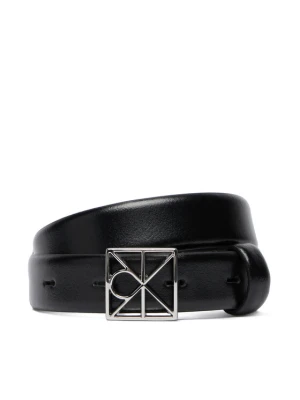 Pasek Damski Calvin Klein Emblem Buckle 25Mm Fixed Smooth LV04F7072G Czarny