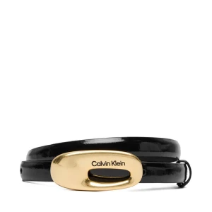 Pasek Damski Calvin Klein Oval Buckle Shiny Strap 15Mm LV04F7064G Czarny