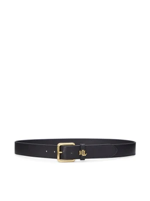 Pasek Damski LAUREN RALPH LAUREN Logo Keeper 412968765001 Czarny