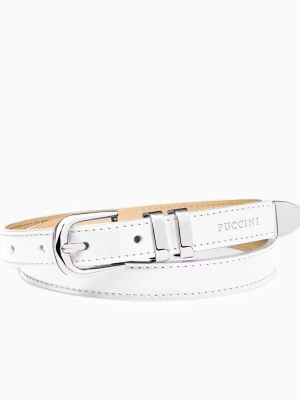 Pasek damski skórzany biały rozmiar L Puccini