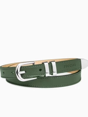 Pasek damski skórzany zielony rozmiar S Puccini