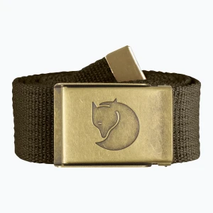 Pasek do spodni Fjällräven Canvas Brass Belt dark olive Zielony