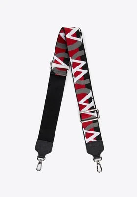 Pasek do torebki z wyszywanym logo czarno - czerwony Wittchen