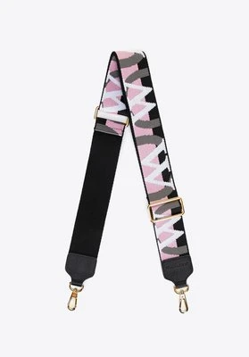 Pasek do torebki z wyszywanym logo producenta czarno - różowy Wittchen
