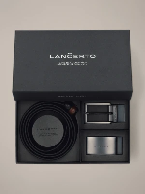 Pasek Dwustronny Brązowo-Czarny z Wymiennymi Klamrami Joaquin Lancerto