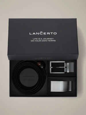 Pasek Dwustronny Czarno-Brązowy z Wymiennymi Klamrami Horatio Lancerto