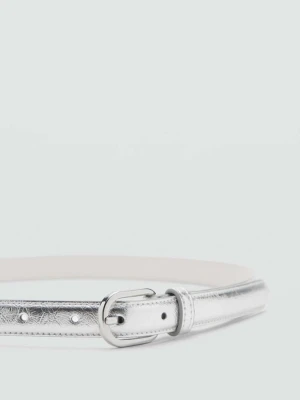 Pasek metalowa klamra srebrny - Kobieta - - MANGO