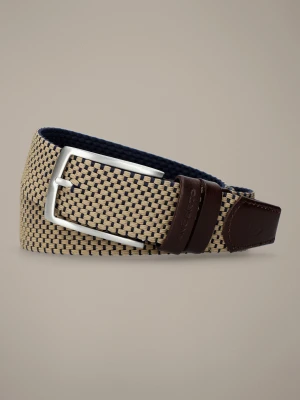 Pasek Pleciony Beżowo-Granatowy Twain 1 Lancerto