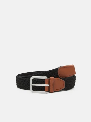 Pasek pleciony Jack&Jones antracytowy